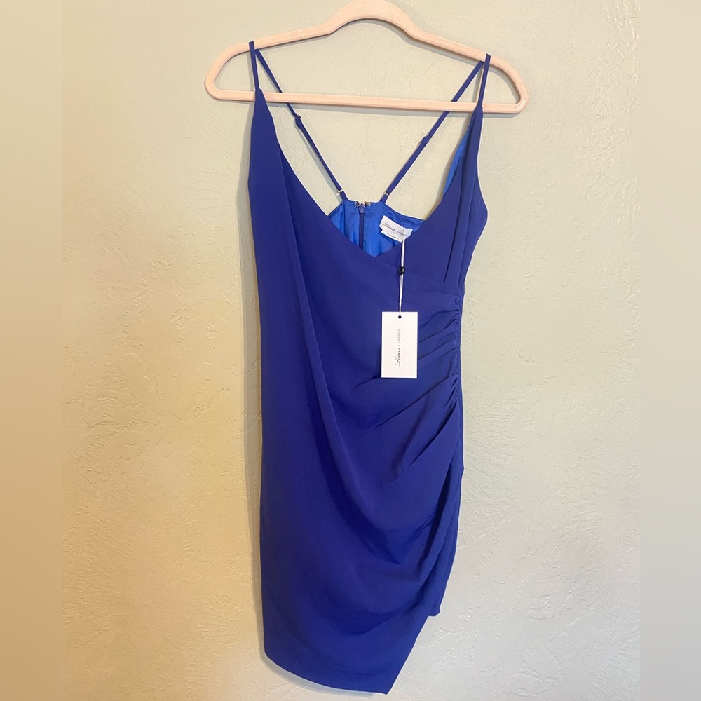 Blue Asymmetrical Mini Dress